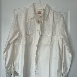 Levi’s White Denim Western Shirt Size M